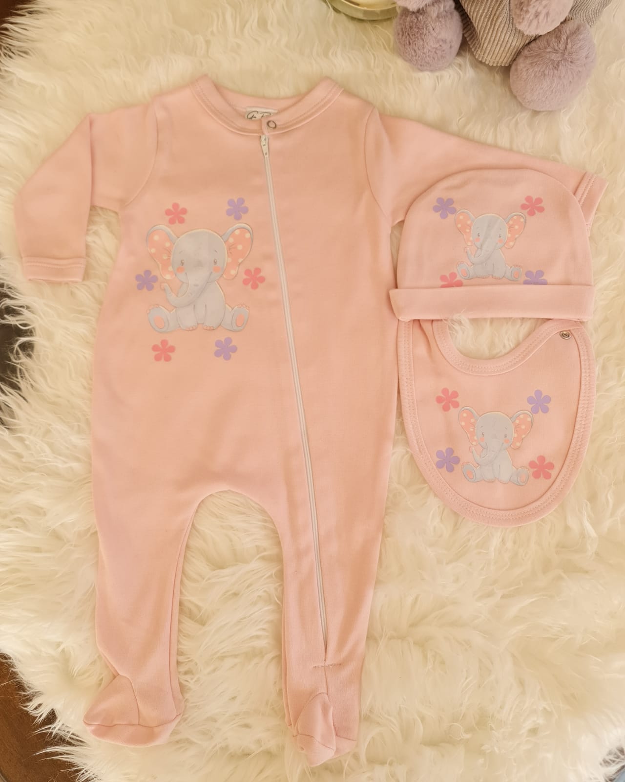 Pink Baby Elephant Set